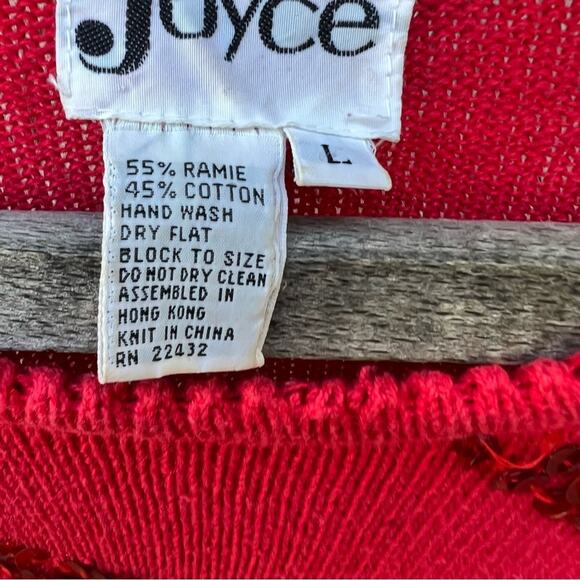 Vintage Joyce red gaudy sequin ornament Mardi Gras sweater - Picture 6 of 7